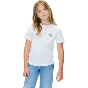 Calvin Kinder Unisex T-Shirt Kurzarm Chest Monologo mit Rundhalsausschnitt, Weiß (Bright White), 8 Calvin Kinder Unisex T-Shirt Kurzarm Chest Monologo mit Rundhalsausschnitt, Weiß (Bright White), 8