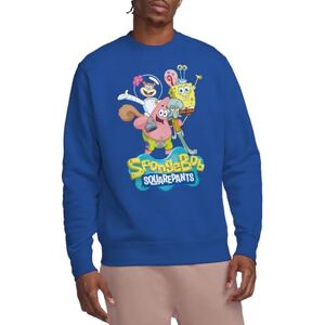 SPONGEBOB SQUAREPANTS Unisex Spongebob Group Shot Crew Sweatshirt, königsblau, L SPONGEBOB SQUAREPANTS Unisex Spongebob Group Shot Crew Sweatshirt, königsblau, L