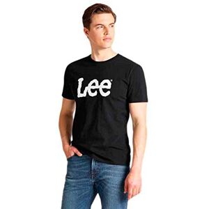 Lee Herren Wobbly Logo Tee T Shirt, Schwarz (Black 01), M EU Lee Herren Wobbly Logo Tee T Shirt, Schwarz (Black 01), M EU