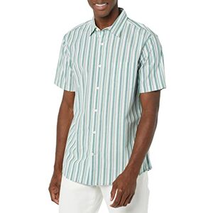 Amazon Essentials Herren Kurzarm-Hemd aus Stretch-Popeline, Normale Passform (in Übergrößen erhältlich), Hellblau Streifen, M Amazon Essentials Herren Kurzarm-Hemd aus Stretch-Popeline, Normale Passform (in Übergrößen erhältlich), Hellblau Streifen, M
