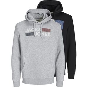 JACK & JONES Herren Hoodie Kapuzensweatshirt JJ Ecorp Logo Sweat Hood, Farbe:Grau, Artikel:- Light Grey Melange, Größe:XL JACK & JONES Herren Hoodie Kapuzensweatshirt JJ Ecorp Logo Sweat Hood, Farbe:Grau, Artikel:- Light Grey Melange, Größe:XL