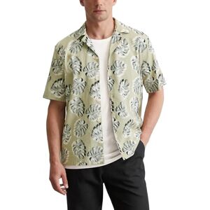 Marc O' Polo Herren Kurzarmhemd aus Leinen-Baumwoll-Mix mit Allover-Print, Beige (Multi/Pure Cashmere), L Marc O' Polo Herren Kurzarmhemd aus Leinen-Baumwoll-Mix mit Allover-Print, Beige (Multi/Pure Cashmere), L