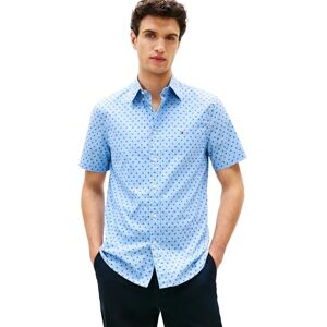 Tommy Hilfiger Herren Hemd Flex Poplin Kurzarm, Blau (Sweet Blue/Allover), S Tommy Hilfiger Herren Hemd Flex Poplin Kurzarm, Blau (Sweet Blue/Allover), S