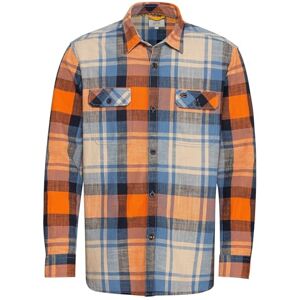 camel active Herren Kariertes Hemd aus Reiner Baumwolle Blau-Orange, Menswear-M camel active Herren Kariertes Hemd aus Reiner Baumwolle Blau-Orange, Menswear-M