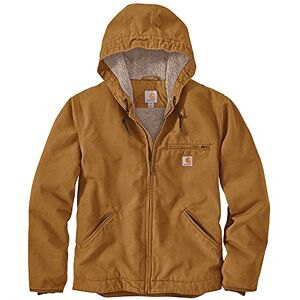 Carhartt Men's Big & Tall Relaxed Fit Washed Duck Sherpa-Lined Jacket, Brown, L Carhartt Men's Big & Tall Relaxed Fit Washed Duck Sherpa-Lined Jacket, Brown, L