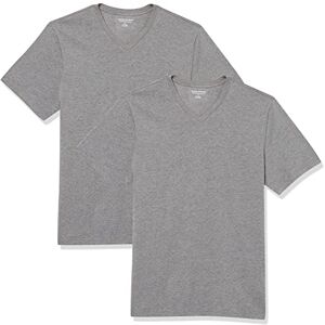 Amazon Essentials Herren T-Shirt Slim Fit Kurzarm V-Ausschnitt 2er Pack Grey Heather, Medium Amazon Essentials Herren T-Shirt Slim Fit Kurzarm V-Ausschnitt 2er Pack Grey Heather, Medium