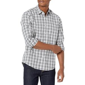 Amazon Essentials Herren Langärmeliges Business Hemd aus Popeline, Normale Passform, Grey/Black Plaid, M Amazon Essentials Herren Langärmeliges Business Hemd aus Popeline, Normale Passform, Grey/Black Plaid, M