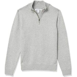 Amazon Essentials Herren Soft-Touch-Pullover mit Viertelreißverschluss und Langen Ärmeln, Hellgrau, M Amazon Essentials Herren Soft-Touch-Pullover mit Viertelreißverschluss und Langen Ärmeln, Hellgrau, M