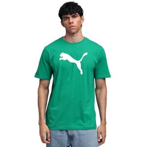 Puma Herren Teamrise Logo Jersey Baumwolle T-Shirts, Sport Green- White, L EU Puma Herren Teamrise Logo Jersey Baumwolle T-Shirts, Sport Green- White, L EU