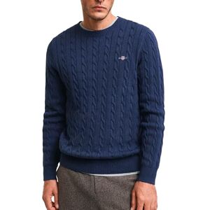 GANT Herren Cotton Cable C-Neck Pullover, Dark Jeansblue Melange, M EU GANT Herren Cotton Cable C-Neck Pullover, Dark Jeansblue Melange, M EU