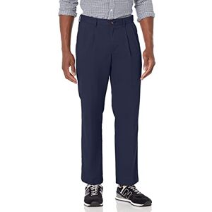 Amazon Essentials Men's Classic-Fit Wrinkle-Resistant Pleated Chino Pant, Navy, 42W x 29L Amazon Essentials Men's Classic-Fit Wrinkle-Resistant Pleated Chino Pant, Navy, 42W x 29L