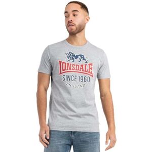 Lonsdale Herren T-Shirt Normale Passform GONFIRTH M, Marl Grey/Navy/Red Lonsdale Herren T-Shirt Normale Passform GONFIRTH M, Marl Grey/Navy/Red