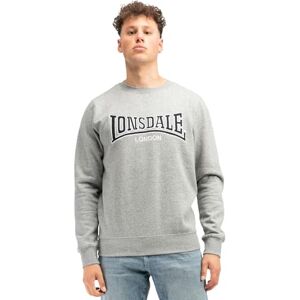 Lonsdale Herren Rundhals Sweatshirt schmale Passform Berger LP181, Marl Grey Lonsdale Herren Rundhals Sweatshirt schmale Passform Berger LP181, Marl Grey