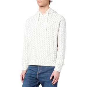 Giorgio Armani Men's Essential, All Over Logo Hooded Sweatshirt, Off White/Ash Allover, XL Giorgio Armani Men's Essential, All Over Logo Hooded Sweatshirt, Off White/Ash Allover, XL