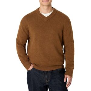 Amazon Essentials Herren Regular-Fit-Pullover aus Baumwollmischung mit V-Ausschnitt, Karamell Heide, M Amazon Essentials Herren Regular-Fit-Pullover aus Baumwollmischung mit V-Ausschnitt, Karamell Heide, M
