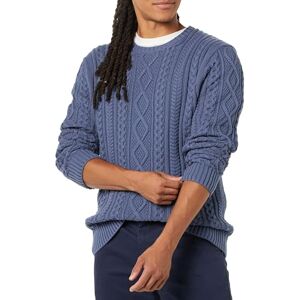 Amazon Essentials Herren Pullover mit Langen Ärmeln und Rundhalsausschnitt aus 100% Baumwolle mit Zopfmuster, Dunkelblau, XL Amazon Essentials Herren Pullover mit Langen Ärmeln und Rundhalsausschnitt aus 100% Baumwolle mit Zopfmuster, Dunkelblau, XL