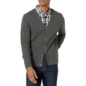 Amazon Essentials Herren Strickjacke aus Baumwolle, Dunkelgrau Meliert, S Amazon Essentials Herren Strickjacke aus Baumwolle, Dunkelgrau Meliert, S