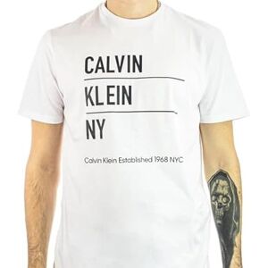 Calvin Herren T-Shirt Kurzarm Graphic mit Logo, Weiß (Brilliant White), XL Calvin Herren T-Shirt Kurzarm Graphic mit Logo, Weiß (Brilliant White), XL