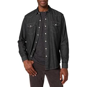 Amazon Essentials Herren Langärmeliges Jeanshemd, Normale Passform, Schwarz, L Amazon Essentials Herren Langärmeliges Jeanshemd, Normale Passform, Schwarz, L