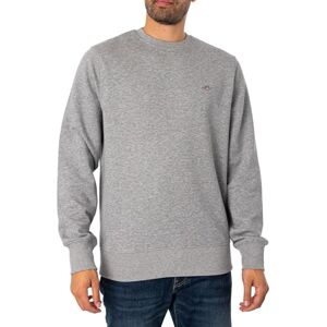 GANT Herren Reg Shield C-neck Sweatshirt, Grey Melange, L EU GANT Herren Reg Shield C-neck Sweatshirt, Grey Melange, L EU