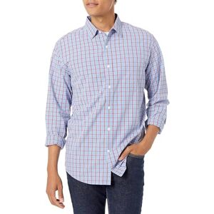 Amazon Essentials Herren Langärmeliges Business Hemd aus Popeline, Normale Passform, Red/Blue Plaid, XL Amazon Essentials Herren Langärmeliges Business Hemd aus Popeline, Normale Passform, Red/Blue Plaid, XL
