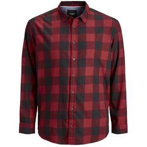 JACK & JONES Herren Hemd Jjegingham Twill Shirt L/S Ps Noos, Brick Red, 3XL Große Größen JACK & JONES Herren Hemd Jjegingham Twill Shirt L/S Ps Noos, Brick Red, 3XL Große Größen