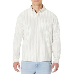 Amazon Essentials Herren Modernes Oversize-Button-Down-Hemd Aus Baumwolle, Elfenbein Salbeigrün Hell Streifen, XL Amazon Essentials Herren Modernes Oversize-Button-Down-Hemd Aus Baumwolle, Elfenbein Salbeigrün Hell Streifen, XL