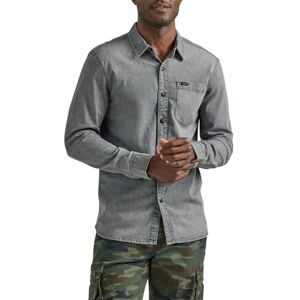 Lee Herren Extreme Motion Allzweck-Arbeitshemd, langärmelig, Grau Denim, Klein Lee Herren Extreme Motion Allzweck-Arbeitshemd, langärmelig, Grau Denim, Klein