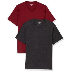 Amazon Essentials Herren T-Shirt Slim Fit Kurzarm V-Ausschnitt 2er Pack Charcoal Heather/Dark Red, Large Amazon Essentials Herren T-Shirt Slim Fit Kurzarm V-Ausschnitt 2er Pack Charcoal Heather/Dark Red, Large