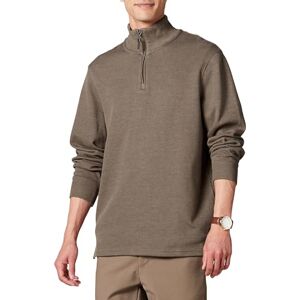 Amazon Essentials Herren Pullover mit Viertelreißverschluss aus französischem Rippstrick, Normale Passform, Braunheide, M Amazon Essentials Herren Pullover mit Viertelreißverschluss aus französischem Rippstrick, Normale Passform, Braunheide, M