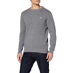 GANT Herren Classic Cotton C-Neck Pullover, Dark Grey Melange, M EU GANT Herren Classic Cotton C-Neck Pullover, Dark Grey Melange, M EU
