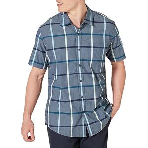 Amazon Essentials Herren Kurzärmeliges Hemd aus Popeline, Normale Passform, Jeans Großes Karo, M Amazon Essentials Herren Kurzärmeliges Hemd aus Popeline, Normale Passform, Jeans Großes Karo, M