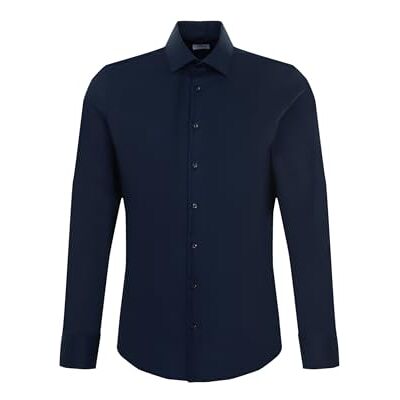 Seidensticker Herren Mens Slim Longsleeve Cotton Businesshemd, Dunkelblau(693650), 41 EU Seidensticker Herren Mens Slim Longsleeve Cotton Businesshemd, Dunkelblau(693650), 41 EU