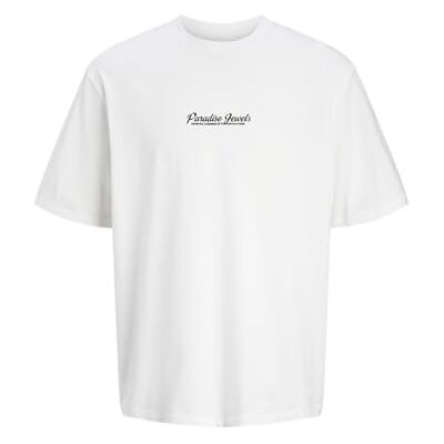 JACK & JONES JACK&JONES Herren Jorjewel Tee Ss Crew Neck Tg T-Shirt, Bright White/Print:Paradise Jewels, S JACK & JONES JACK&JONES Herren Jorjewel Tee Ss Crew Neck Tg T-Shirt, Bright White/Print:Paradise Jewels, S