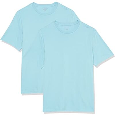 Amazon Essentials Herren T-Shirt Regular Fit Kurzarm Rundhalsausschnitt 2er Pack Hellblau Small Amazon Essentials Herren T-Shirt Regular Fit Kurzarm Rundhalsausschnitt 2er Pack Hellblau Small