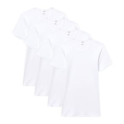 Abanderado Herren Bundle Kurzarm Rundhals T-Shirt (4er Pack), weiß, L Abanderado Herren Bundle Kurzarm Rundhals T-Shirt (4er Pack), weiß, L