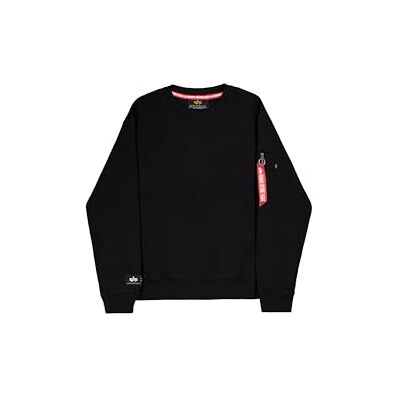 Alpha Herren Label Sweatshirt Back Print, Black, M Alpha Herren Label Sweatshirt Back Print, Black, M