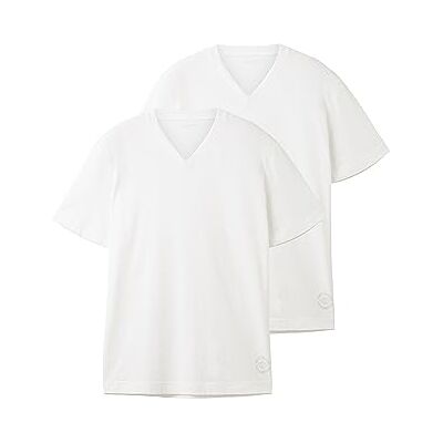 TOM TAILOR Herren Doppelpack T-Shirt mit V-Ausschnitt aus Baumwolle TOM TAILOR Herren Doppelpack T-Shirt mit V-Ausschnitt aus Baumwolle