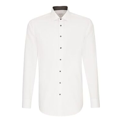 Seidensticker Herren Business-Hemd Slim Fit Bügelfrei Kent Kragen Langarm Patch 100% Baumwolle Seidensticker Herren Business-Hemd Slim Fit Bügelfrei Kent Kragen Langarm Patch 100% Baumwolle