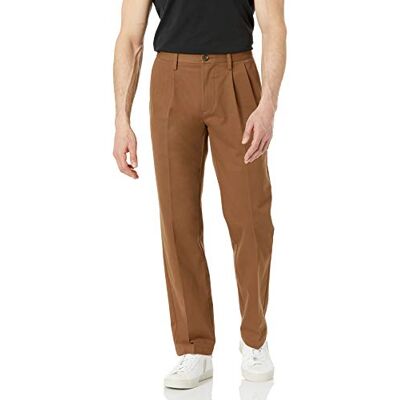 Amazon Essentials Herren Knitterfreie Chinohose mit klassischer Passform und Bügelfalte (erhältlich in Big & Tall), Dunkles Khakibraun, 32W / 30L Amazon Essentials Herren Knitterfreie Chinohose mit klassischer Passform und Bügelfalte (erhältlich in Big & Tall), Dunkles Khakibraun, 32W / 30L