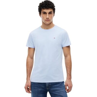 Tommy Jeans Herren T-Shirt Kurzarm TJM Original Slim Fit, Blau (Moonlight Iris), L Tommy Jeans Herren T-Shirt Kurzarm TJM Original Slim Fit, Blau (Moonlight Iris), L
