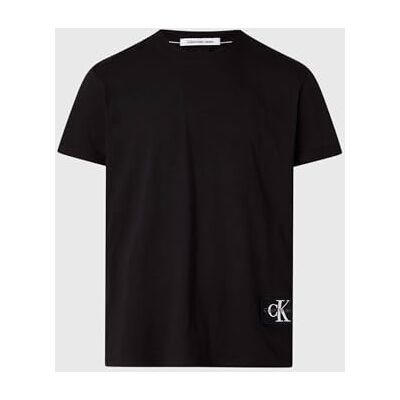 Calvin Herren T-Shirt Kurzarm Badge Turn Up Sleeve Rundhalsausschnitt, Schwarz (Ck Black), M Calvin Herren T-Shirt Kurzarm Badge Turn Up Sleeve Rundhalsausschnitt, Schwarz (Ck Black), M