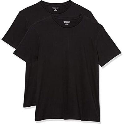 Amazon Essentials Herren T-Shirt mit kurzen Ärmeln und Rundhalsausschnitt in schmaler Passform, 2er-Pack, Schwarz, XS Amazon Essentials Herren T-Shirt mit kurzen Ärmeln und Rundhalsausschnitt in schmaler Passform, 2er-Pack, Schwarz, XS