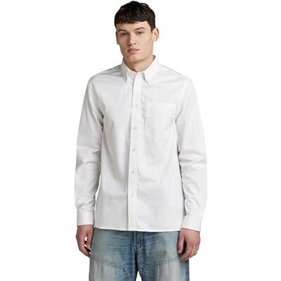 G-STAR RAW Herren One Pocket Regular Hemd, Weiß (White D24292-A504-110), L G-STAR RAW Herren One Pocket Regular Hemd, Weiß (White D24292-A504-110), L