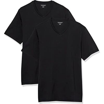 Amazon Essentials Herren T-Shirt Regular-Fit Kurzarm V-Ausschnitt (erhältlich in Big & Tall), 2er Pack, Schwarz, XX-Large Big Tall Amazon Essentials Herren T-Shirt Regular-Fit Kurzarm V-Ausschnitt (erhältlich in Big & Tall), 2er Pack, Schwarz, XX-Large Big Tall