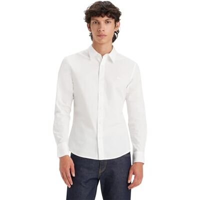 Levi's Herren Hemd Battery Housemark mit Logo, Slim Fit, Weiß (Bright White), S Levi's Herren Hemd Battery Housemark mit Logo, Slim Fit, Weiß (Bright White), S