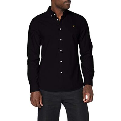 Farah Herren Brewer Slim Fit Cotton Oxford Shirt Hemd, Schwarz, L Farah Herren Brewer Slim Fit Cotton Oxford Shirt Hemd, Schwarz, L