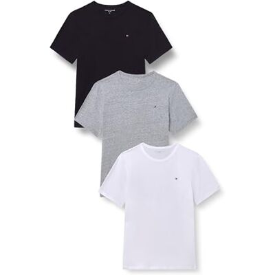 Tommy Hilfiger Men's 3P Ss Tee UM0UM03870 S/S T-Shirt, Multi (Grey Heather/Black/White), M Tommy Hilfiger Men's 3P Ss Tee UM0UM03870 S/S T-Shirt, Multi (Grey Heather/Black/White), M