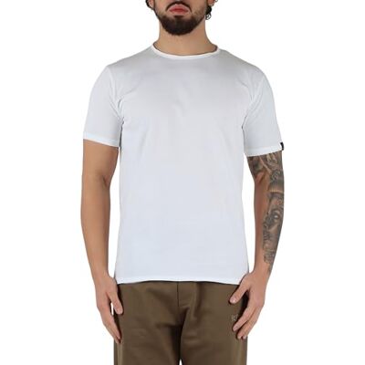 Replay Herren T-Shirt Kurzarm mit Rundhalsausschnitt, Weiß (White 001), M Replay Herren T-Shirt Kurzarm mit Rundhalsausschnitt, Weiß (White 001), M