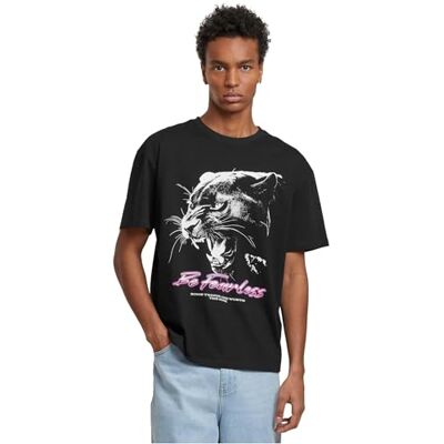 Mister Tee Herren T-Shirt Be Fearless Oversize Tee, lässiges Herren T-Shirt mit Frontprint, 100% Baumwolle, Größen XS 5XL Mister Tee Herren T-Shirt Be Fearless Oversize Tee, lässiges Herren T-Shirt mit Frontprint, 100% Baumwolle, Größen XS 5XL